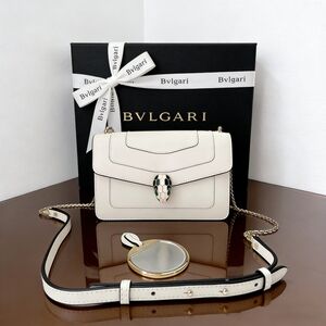 BVLGARI Serpenti Forever Medium Shoulder Bag White